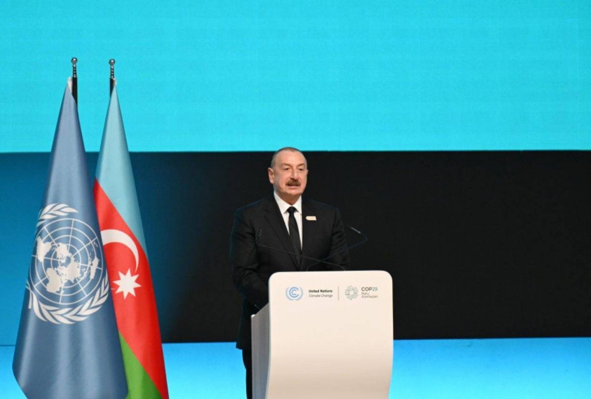 COP29: الرئيس الأذربيجاني يؤكد على ضرورة تعزيز الشراكة العالمية لمكافحة التغير المناخي ودعم التعددية الثقافية