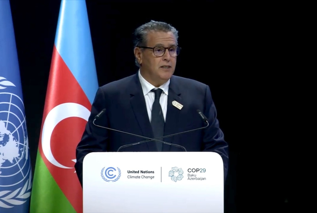 كوب29: أخنوش يدعو لتعزيز التمويل المستدام ويسلط الضوء على الريادة المغربية في الطاقات المتجددة