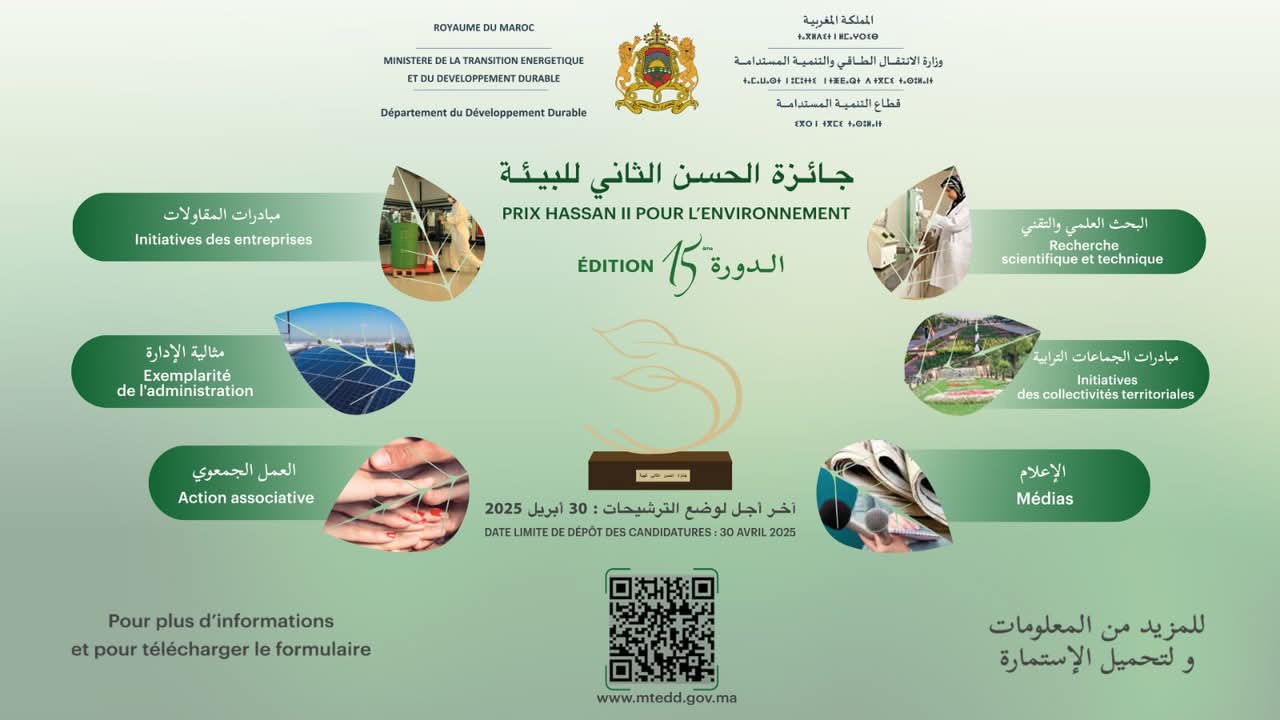 فتح باب الترشيح لجائزة الحسن الثاني للبيئة الدورة 15