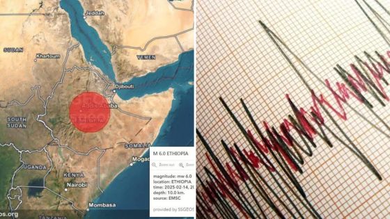 زلزال بقوة 5.8 درجات يضرب إثيوبيا