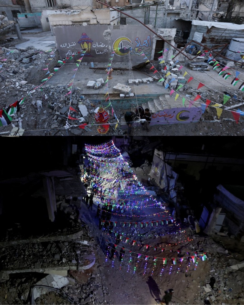 غزة في أول أيام رمضان..احتفال و زينة وسط الركام