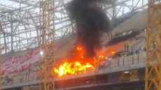 نشوب حريق بالمركب الرياضي مولاي عبد الله الذي يخضع لأشغال الصيانة قبيل الكان2025