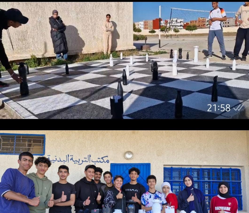 الشطرنج في خدمة البيئة..نادي بثانوية زينب النفزاوية يحوّل النفايات إلى إبداع تربوي