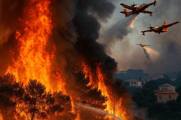 حرائق غير مسبوقة تجتاح فرنسا وإسبانيا