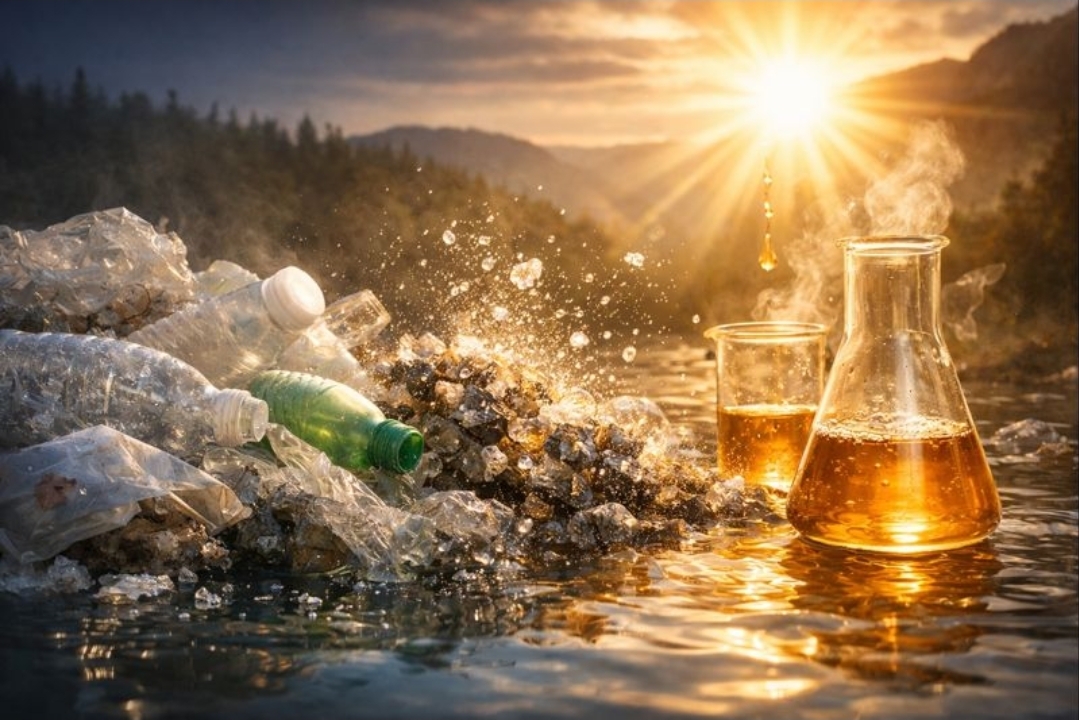 من نفايات البلاستيك إلى خل طبيعي: ضوء الشمس يحول البلاستيك إلى حمض الأسيتيك
