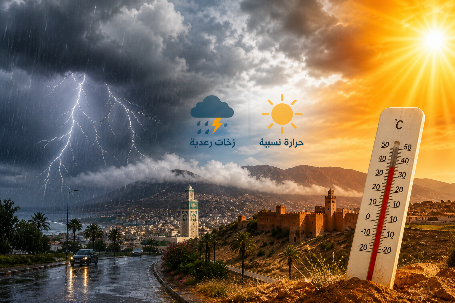 حالة الطقس.. تقلبات جوية بين زخات رعدية وحرارة نسبية بعدد من المناطق