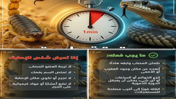 وزارة الصحة تطلق حملة للوقاية من لسعات العقارب ولدغات الأفاعي